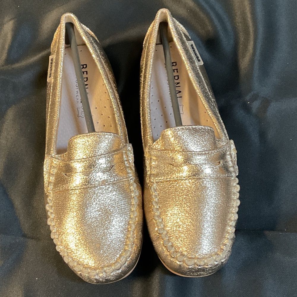 Gold loafers for women
